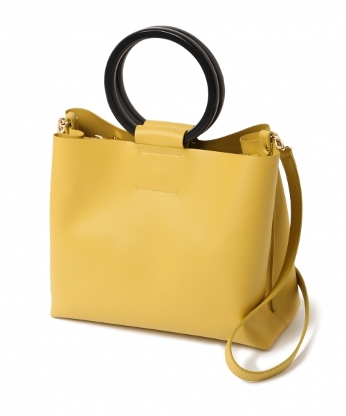 Andemiu（アンデミュウ）の「２ＷＡＹウッドリングショルダー784955（ショルダーバッグ・レディース・イエロー/ネイビー/グレー・FREE）」の6枚目の写真