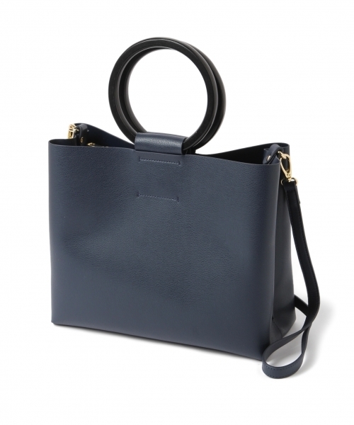 Andemiu（アンデミュウ）の「２ＷＡＹウッドリングショルダー784955（ショルダーバッグ・レディース・イエロー/ネイビー/グレー・FREE）」の11枚目の写真