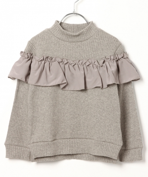 GLOBAL WORK（グローバルワーク）の「【キッズ】ラウンドシフォンフリルプルオーバー/779913（Tシャツ/カットソー・キッズ・ネイビー/グレー/パープル系その他2・XX-LARGE/SMALL/LARGE/MEDIUM/X-LARGE）」の2枚目の写真