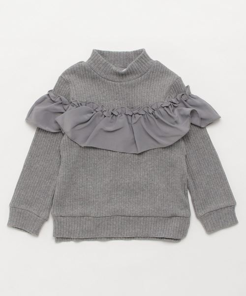 GLOBAL WORK（グローバルワーク）の「【キッズ】ラウンドシフォンフリルプルオーバー/779913（Tシャツ/カットソー・キッズ・ネイビー/グレー/パープル系その他2・XX-LARGE/SMALL/LARGE/MEDIUM/X-LARGE）」の5枚目の写真