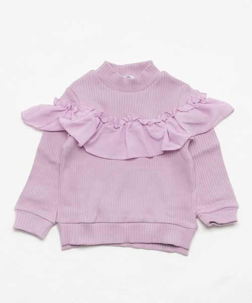 GLOBAL WORK（グローバルワーク）の「【キッズ】ラウンドシフォンフリルプルオーバー/779913（Tシャツ/カットソー・キッズ・ネイビー/グレー/パープル系その他2・XX-LARGE/SMALL/LARGE/MEDIUM/X-LARGE）」の7枚目の写真