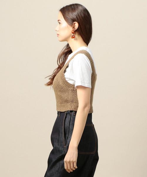 BEAUTY&YOUTH UNITED ARROWS(ビューティーアンドユースユナイテッドアローズ)の「BY テンジクショートノースリーブニット о(ニット/セーター・レディース・ブラック/ベージュ/ライム・FREE)」の6枚目の写真