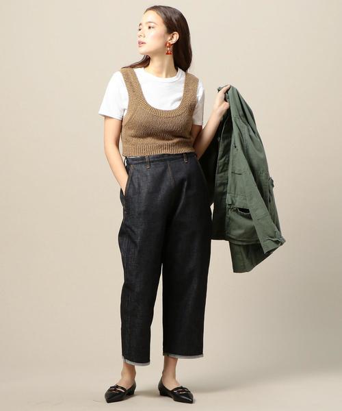 BEAUTY&YOUTH UNITED ARROWS(ビューティーアンドユースユナイテッドアローズ)の「BY テンジクショートノースリーブニット о(ニット/セーター・レディース・ブラック/ベージュ/ライム・FREE)」の7枚目の写真