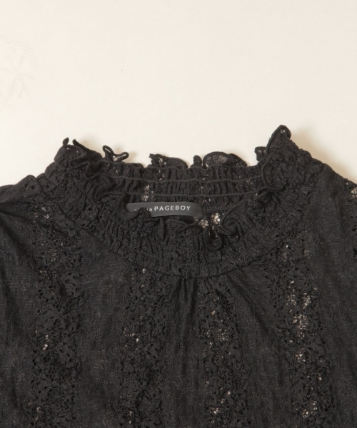 PAGEBOY(ページボーイ)の「ストライプレースインナーセット(Tシャツ/カットソー・レディース・ホワイト/ブラック/ベージュ・FREE)」の13枚目の写真