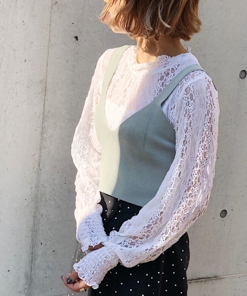 PAGEBOY(ページボーイ)の「ストライプレースインナーセット(Tシャツ/カットソー・レディース・ホワイト/ブラック/ベージュ・FREE)」の17枚目の写真