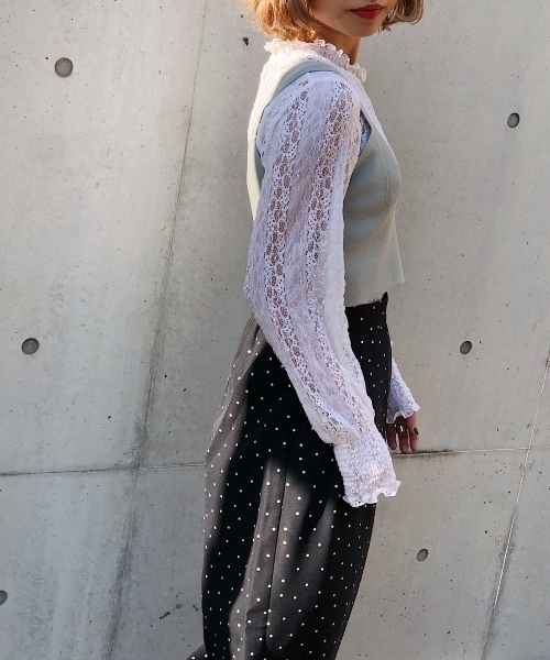 PAGEBOY(ページボーイ)の「ストライプレースインナーセット(Tシャツ/カットソー・レディース・ホワイト/ブラック/ベージュ・FREE)」の19枚目の写真