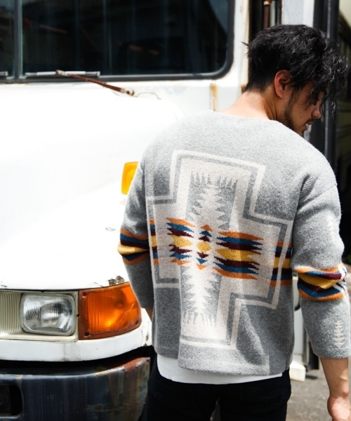 PENDLETON(ペンドルトン)の「【PENDLETON(ペンドルトン)】別注HARDING プルオーバー 18AW(ニット/セーター・メンズ・グレー/ライトブラウン・MEDIUM/LARGE)」の3枚目の写真