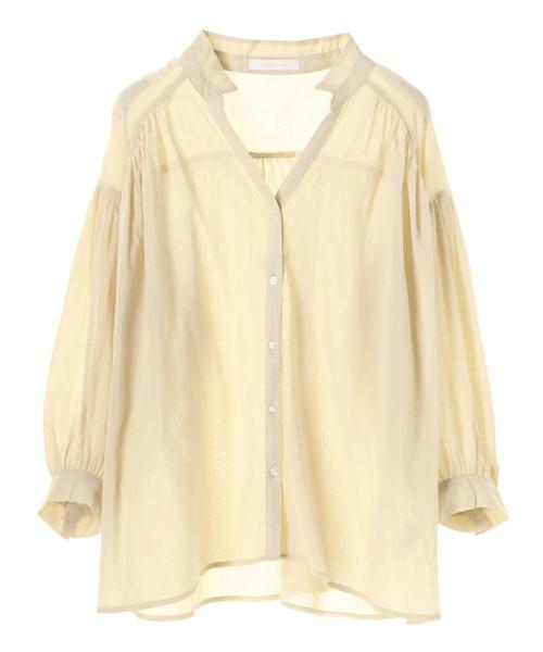 AMERICAN HOLIC（アメリカンホリック）の「・スキッパーショルダーギャザーブラウス（シャツ/ブラウス・レディース・オフホワイト/ネイビー/ベージュ・FREE）」の6枚目の写真