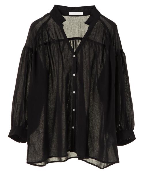 AMERICAN HOLIC（アメリカンホリック）の「・スキッパーショルダーギャザーブラウス（シャツ/ブラウス・レディース・オフホワイト/ネイビー/ベージュ・FREE）」の7枚目の写真