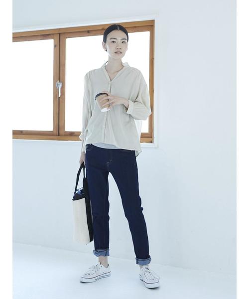 AMERICAN HOLIC（アメリカンホリック）の「・スキッパーショルダーギャザーブラウス（シャツ/ブラウス・レディース・オフホワイト/ネイビー/ベージュ・FREE）」の9枚目の写真