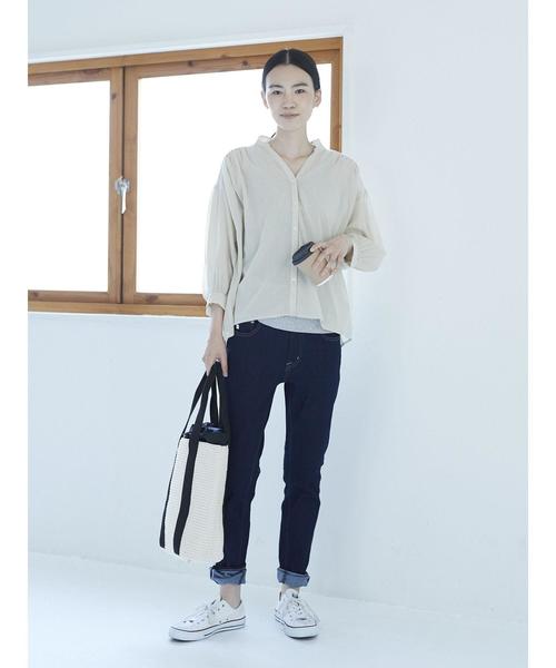 AMERICAN HOLIC（アメリカンホリック）の「・スキッパーショルダーギャザーブラウス（シャツ/ブラウス・レディース・オフホワイト/ネイビー/ベージュ・FREE）」の10枚目の写真