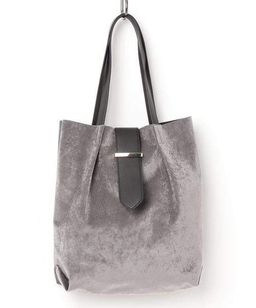 YECCA VECCA（イェッカヴェッカ）の「ベロアベルトデザインバッグ（ハンドバッグ・レディース・ブラック/グレー/ピンク/イエロー・FREE）」の3枚目の写真