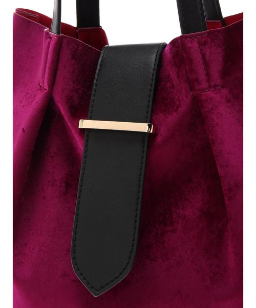 YECCA VECCA（イェッカヴェッカ）の「ベロアベルトデザインバッグ（ハンドバッグ・レディース・ブラック/グレー/ピンク/イエロー・FREE）」の12枚目の写真