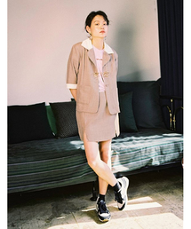 oneninenineone（ワンナインナインワン）の「【oneninenineone】ブラウンスリットミニスカート（スカート）」