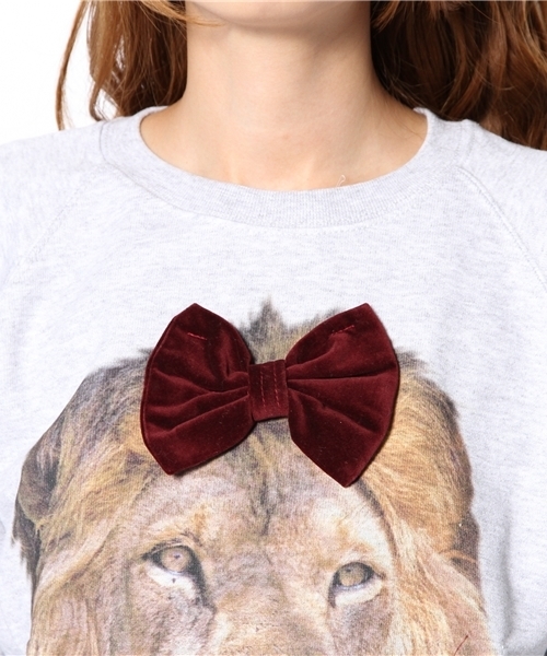 ROSE BUD（ローズバッド）の「【GISELe掲載】(ALICE TAKES A TRIP) AT 07/JUMPERS BLACK CAT BOW JUMPER（スウェット・レディース・グレー・SMALL）」の6枚目の写真