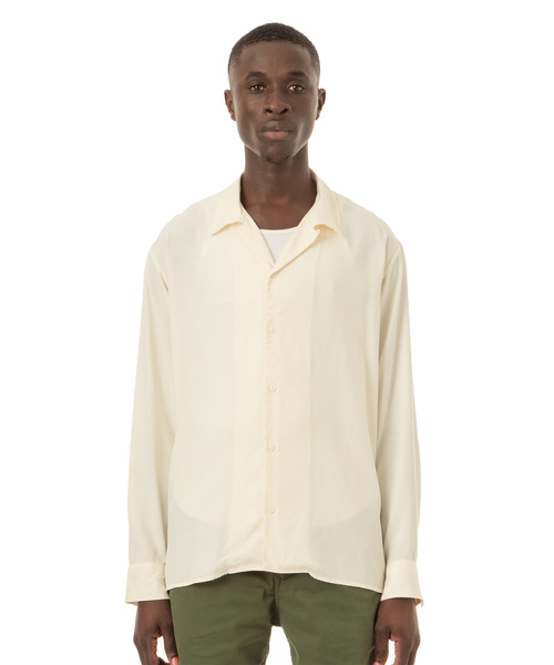Sandinista(サンディニスタ)の「Rayon Open Collar Shirt / レーヨン開襟長袖シャツ(シャツ/ブラウス・メンズ・ホワイト/ブラック/その他1/その他2・SMALL/MEDIUM/LARGE)」の1枚目の写真