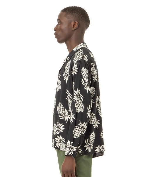 Sandinista(サンディニスタ)の「Rayon Open Collar Shirt / レーヨン開襟長袖シャツ(シャツ/ブラウス・メンズ・ホワイト/ブラック/その他1/その他2・SMALL/MEDIUM/LARGE)」の11枚目の写真