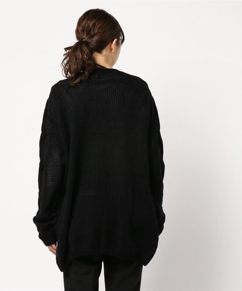 KOBE LETTUCE（コウベレタス）の「ケーブルニットロングカーディガン＊レディース/ガウンカーデ[C3610]神戸レタス（カーディガン/ボレロ・レディース・ブラック/カーキ/アイボリー・FREE）」の5枚目の写真