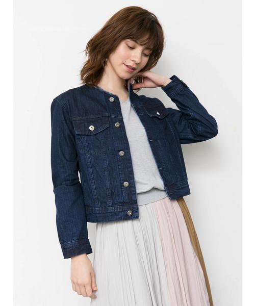 YECCA VECCA(イェッカヴェッカ)の「ノ-カラ-Gジャン(デニムジャケット・レディース・インディゴブルー/ダークインディゴブルー・SMALL/MEDIUM)」の14枚目の写真