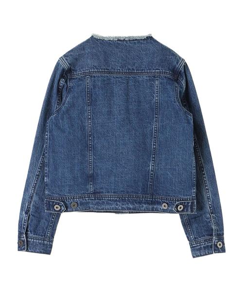 YECCA VECCA(イェッカヴェッカ)の「ノ-カラ-Gジャン(デニムジャケット・レディース・インディゴブルー/ダークインディゴブルー・SMALL/MEDIUM)」の15枚目の写真