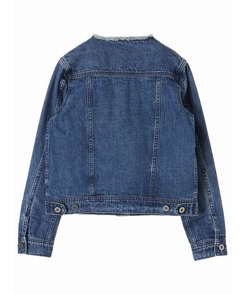 YECCA VECCA(イェッカヴェッカ)の「ノ-カラ-Gジャン(デニムジャケット・レディース・インディゴブルー/ダークインディゴブルー・SMALL/MEDIUM)」の5枚目の写真