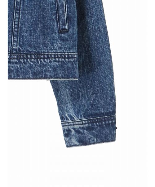 YECCA VECCA(イェッカヴェッカ)の「ノ-カラ-Gジャン(デニムジャケット・レディース・インディゴブルー/ダークインディゴブルー・SMALL/MEDIUM)」の4枚目の写真