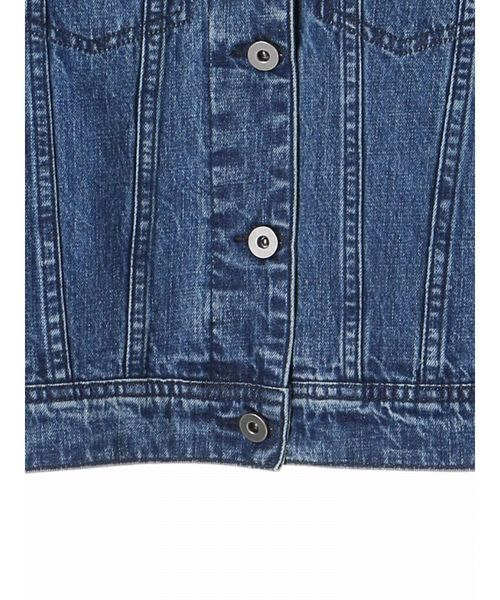 YECCA VECCA(イェッカヴェッカ)の「ノ-カラ-Gジャン(デニムジャケット・レディース・インディゴブルー/ダークインディゴブルー・SMALL/MEDIUM)」の6枚目の写真