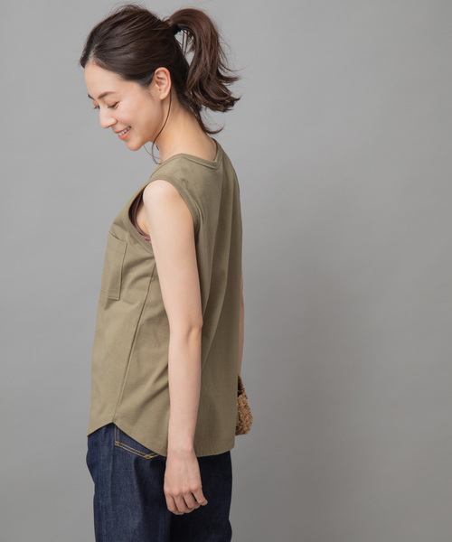 Munich（ミューニック）の「【Munich定番】コットンジャージタンクトップ（Tシャツ/カットソー・レディース・ホワイト/ブラック/ベージュ/カーキ/イエロー・FREE）」の22枚目の写真