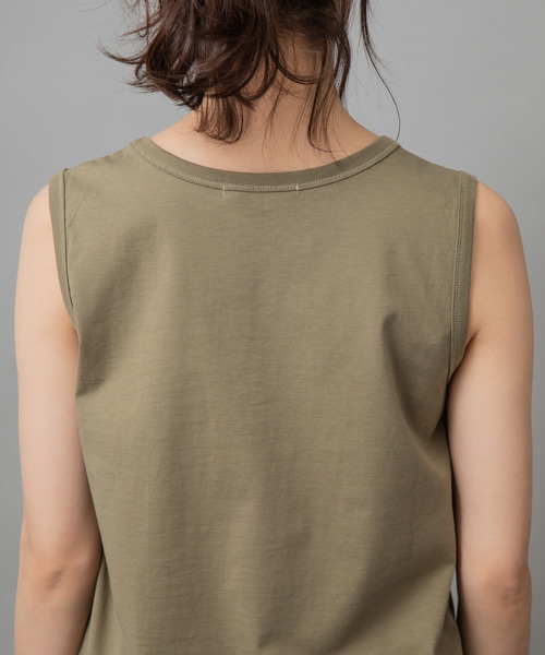 Munich（ミューニック）の「【Munich定番】コットンジャージタンクトップ（Tシャツ/カットソー・レディース・ホワイト/ブラック/ベージュ/カーキ/イエロー・FREE）」の19枚目の写真