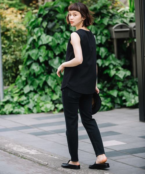 Munich（ミューニック）の「【Munich定番】コットンジャージタンクトップ（Tシャツ/カットソー・レディース・ホワイト/ブラック/ベージュ/カーキ/イエロー・FREE）」の11枚目の写真