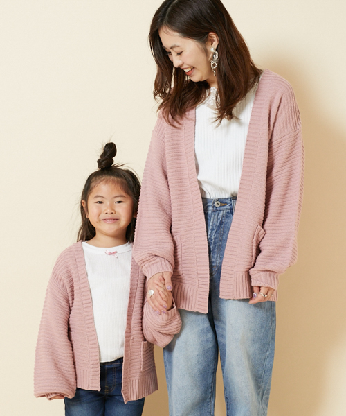 PairPair（ペアペア）の「ふんわり袖トッパーカーディガン（カーディガン/ボレロ・キッズ・ピンク/アイボリー・S(100-115)/M(115-130)）」の2枚目の写真