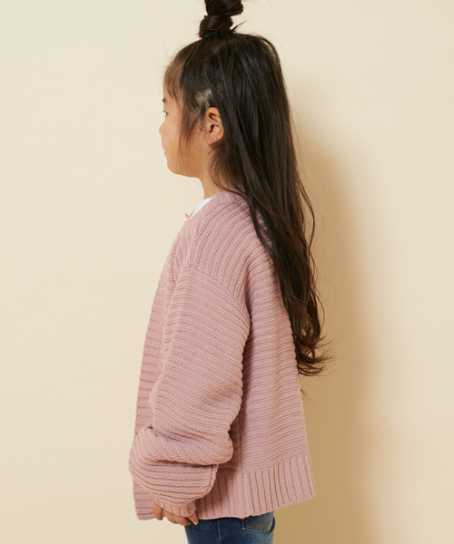 PairPair（ペアペア）の「ふんわり袖トッパーカーディガン（カーディガン/ボレロ・キッズ・ピンク/アイボリー・S(100-115)/M(115-130)）」の8枚目の写真