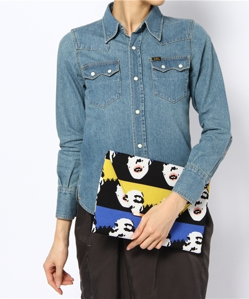 ROSE BUD（ローズバッド）の「(TOP BEAUTY) EVS1-5088-2 HANDBAG（クラッチバッグ・レディース・ブルー/ブルー系その他/ベージュ・ONE SIZE）」の5枚目の写真