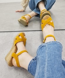 クロスジュートウエッジソールサンダル