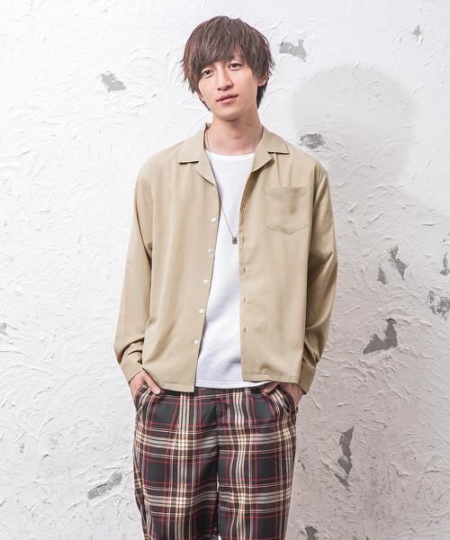 MinoriTY（マイノリティ）の「長袖シャツ/オープンカラー　ssc1751b（シャツ/ブラウス・メンズ・ブラック/ベージュ/ネイビー/グレー/カーキ/サックスブルー/マスタード/テラコッタ・M/L/XL）」の5枚目の写真