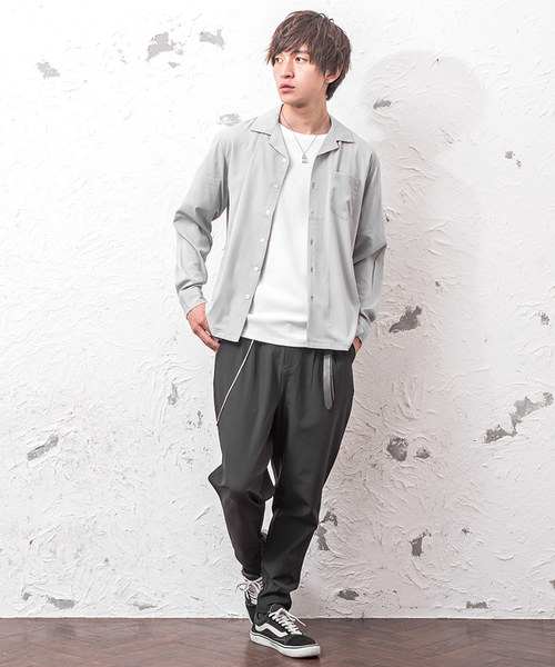 MinoriTY（マイノリティ）の「長袖シャツ/オープンカラー　ssc1751b（シャツ/ブラウス・メンズ・ブラック/ベージュ/ネイビー/グレー/カーキ/サックスブルー/マスタード/テラコッタ・M/L/XL）」の3枚目の写真