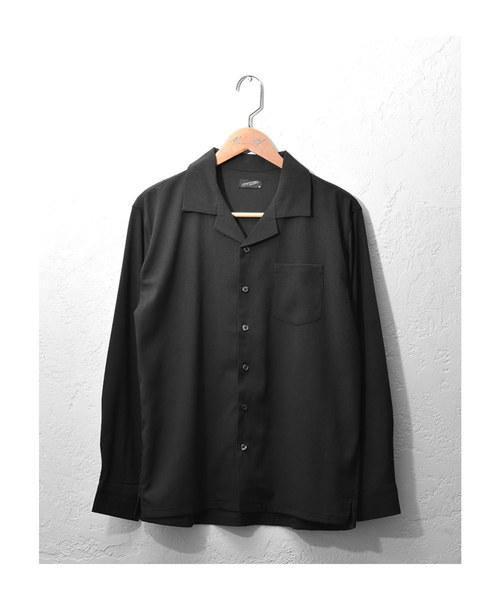 MinoriTY（マイノリティ）の「長袖シャツ/オープンカラー　ssc1751b（シャツ/ブラウス・メンズ・ブラック/ベージュ/ネイビー/グレー/カーキ/サックスブルー/マスタード/テラコッタ・M/L/XL）」の16枚目の写真