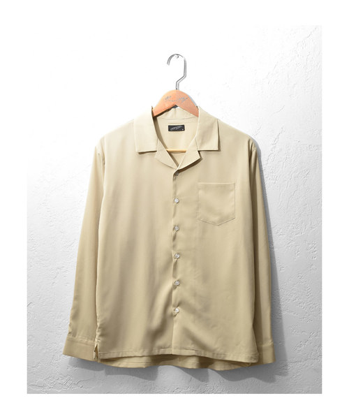 MinoriTY（マイノリティ）の「長袖シャツ/オープンカラー　ssc1751b（シャツ/ブラウス・メンズ・ブラック/ベージュ/ネイビー/グレー/カーキ/サックスブルー/マスタード/テラコッタ・M/L/XL）」の15枚目の写真