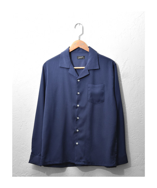 MinoriTY（マイノリティ）の「長袖シャツ/オープンカラー　ssc1751b（シャツ/ブラウス・メンズ・ブラック/ベージュ/ネイビー/グレー/カーキ/サックスブルー/マスタード/テラコッタ・M/L/XL）」の10枚目の写真