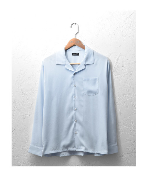 MinoriTY（マイノリティ）の「長袖シャツ/オープンカラー　ssc1751b（シャツ/ブラウス・メンズ・ブラック/ベージュ/ネイビー/グレー/カーキ/サックスブルー/マスタード/テラコッタ・M/L/XL）」の13枚目の写真