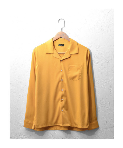 MinoriTY（マイノリティ）の「長袖シャツ/オープンカラー　ssc1751b（シャツ/ブラウス・メンズ・ブラック/ベージュ/ネイビー/グレー/カーキ/サックスブルー/マスタード/テラコッタ・M/L/XL）」の18枚目の写真