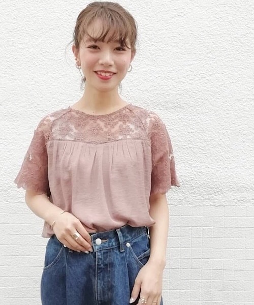 flower（フラワー）の「フェザーブラウス（シャツ/ブラウス・レディース・アイボリー/ブラック/グリーン/ピンク・FREE）」の5枚目の写真