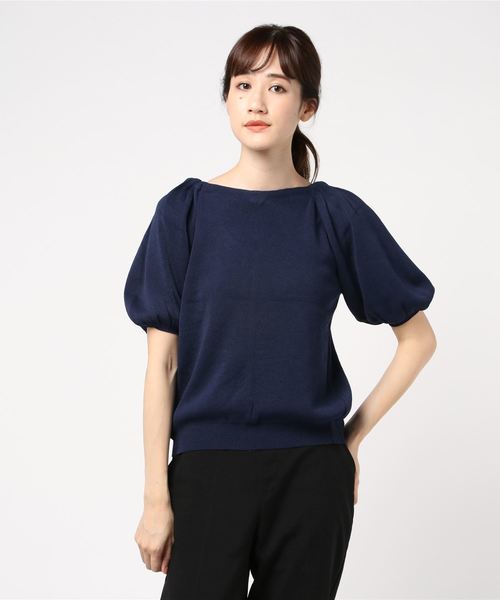 LUGG NAGG（ラグナグ）の「【Jewelobe/ ジュエローブ】2wayボリューム袖ニット（カーディガン/ボレロ・レディース・ベージュ/ネイビー/ブラウン/オレンジ/グリーン・FREE）」の8枚目の写真