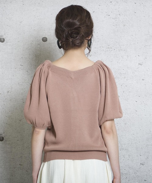 LUGG NAGG（ラグナグ）の「【Jewelobe/ ジュエローブ】2wayボリューム袖ニット（カーディガン/ボレロ・レディース・ベージュ/ネイビー/ブラウン/オレンジ/グリーン・FREE）」の11枚目の写真