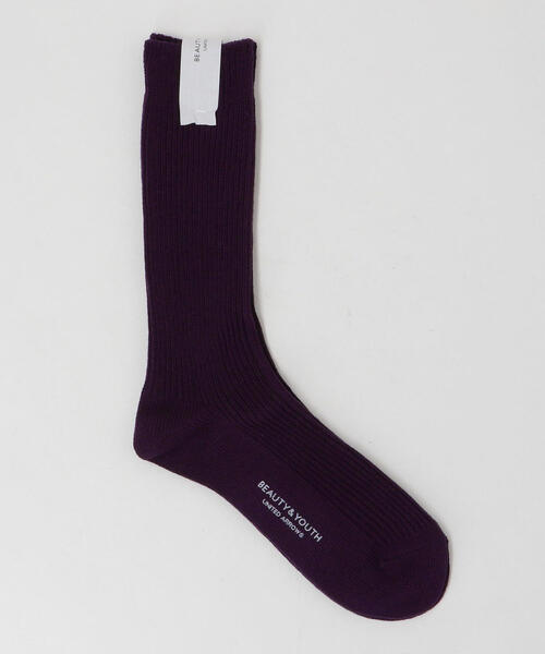 BEAUTY&YOUTH UNITED ARROWS（ビューティーアンドユースユナイテッドアローズ）の「BY 1×1 リブ レギュラー ソックス（ソックス/靴下・メンズ・ブラック/ホワイト/パープル/レッド・FREE）」の3枚目の写真