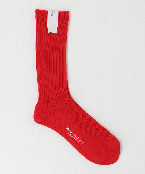 BEAUTY&YOUTH UNITED ARROWS（ビューティーアンドユースユナイテッドアローズ）の「BY 1×1 リブ レギュラー ソックス（ソックス/靴下・メンズ・ブラック/ホワイト/パープル/レッド・FREE）」の4枚目の写真