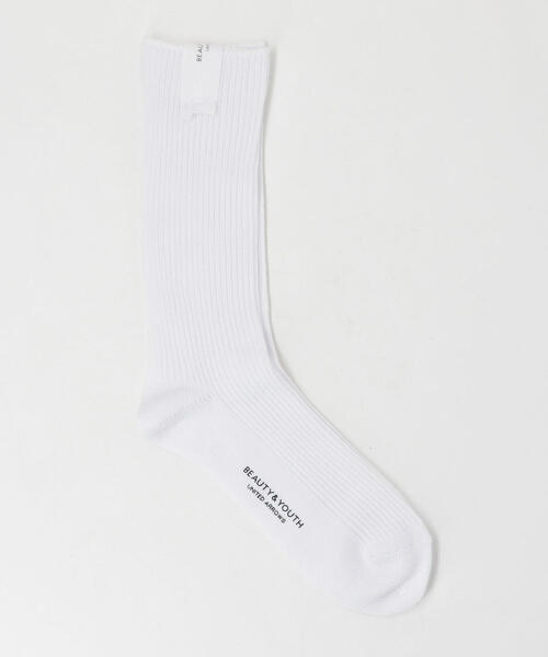 BEAUTY&YOUTH UNITED ARROWS（ビューティーアンドユースユナイテッドアローズ）の「BY 1×1 リブ レギュラー ソックス（ソックス/靴下・メンズ・ブラック/ホワイト/パープル/レッド・FREE）」の2枚目の写真