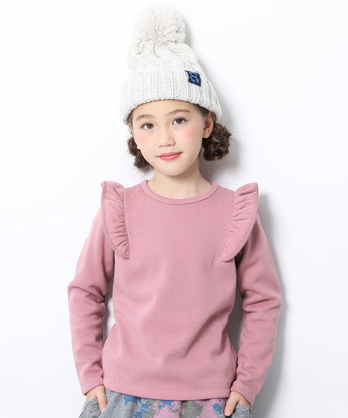 devirock（デビロック）の「裏シャギー肩フリルトップス（Tシャツ/カットソー・キッズ・ブラック/ヘザーチャコール/ブルー系その他/ラベンダー/パープル系その他/ワイン/ピンク系その他/スモークピンク・80ｃｍ/90cm/100cm/110cm/120cm/130cm/140cm/150cm/160cm）」の8枚目の写真