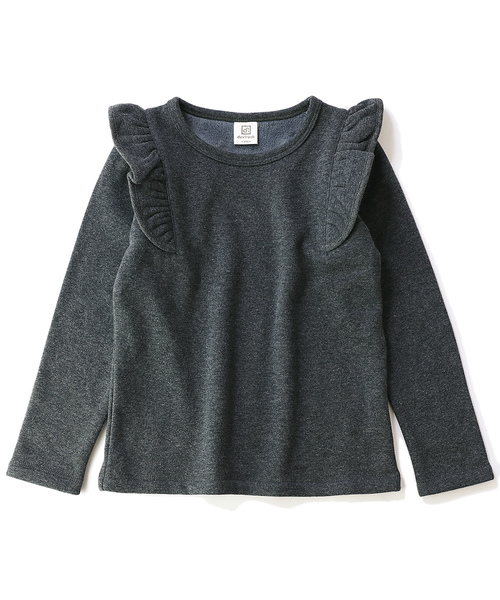 devirock（デビロック）の「裏シャギー肩フリルトップス（Tシャツ/カットソー・キッズ・ブラック/ヘザーチャコール/ブルー系その他/ラベンダー/パープル系その他/ワイン/ピンク系その他/スモークピンク・80ｃｍ/90cm/100cm/110cm/120cm/130cm/140cm/150cm/160cm）」の14枚目の写真