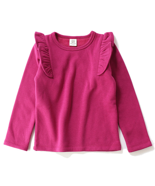 devirock（デビロック）の「裏シャギー肩フリルトップス（Tシャツ/カットソー・キッズ・ブラック/ヘザーチャコール/ブルー系その他/ラベンダー/パープル系その他/ワイン/ピンク系その他/スモークピンク・80ｃｍ/90cm/100cm/110cm/120cm/130cm/140cm/150cm/160cm）」の18枚目の写真